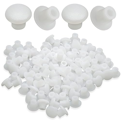 Preisvergleich Produktbild 200 Stück Abdeckkappen für Bohrlöcher Weiß, 5mm Schraubenabdeckung, Kunststoff Abdeckkappen, Eindrücken Möbel Lochabdeckung für Schrauben, Bohrungen