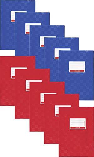 Brunnen Hefthülle/Heftumschlag (Folie mit Namensschild) (A5 | 5x blau + 5x rot)