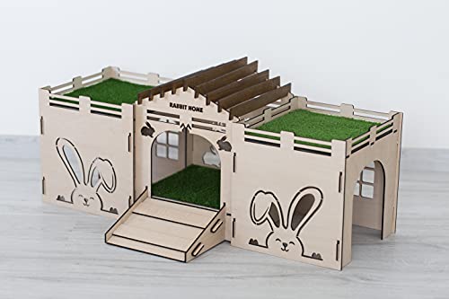 Wooden Rabbit House, Rabbit Castle, Bunny House, Bunny Castle, Personalized Rabbit House, Hideaway Fort, Bunny Hideout