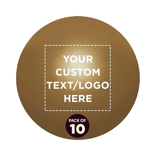 Custom Squeeze Balls for Adults Set of 10, Personalized Bulk Pack - Perfect for Your Desk, Office or Home - Gold