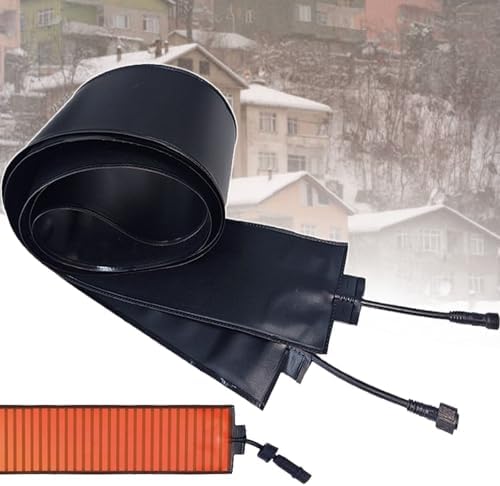 Heated Rain Barrel Pad - Flexible PVC Snow Melting Mat, 45°C Instant Heat, 20.01ft Long & 12cm Wide, Connectable Design for Winter Outdoor Use