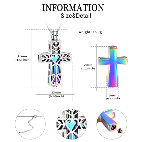 Collier urne pour cendres en croix pendentif cinéraire aux finitions soignées