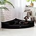 tierlando® Orthopädisches Hundebett Trivia aus Robustem Polyester, Platzsparendes Dreieckbett mit Visco-Matratze, Größe: 80x80cm | Farbe: 03 Schwarz