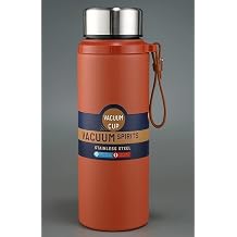Paslanmaz  elik Matara Termos Su  i esi 600 ML Vakumlu Kapak - Kahverengi