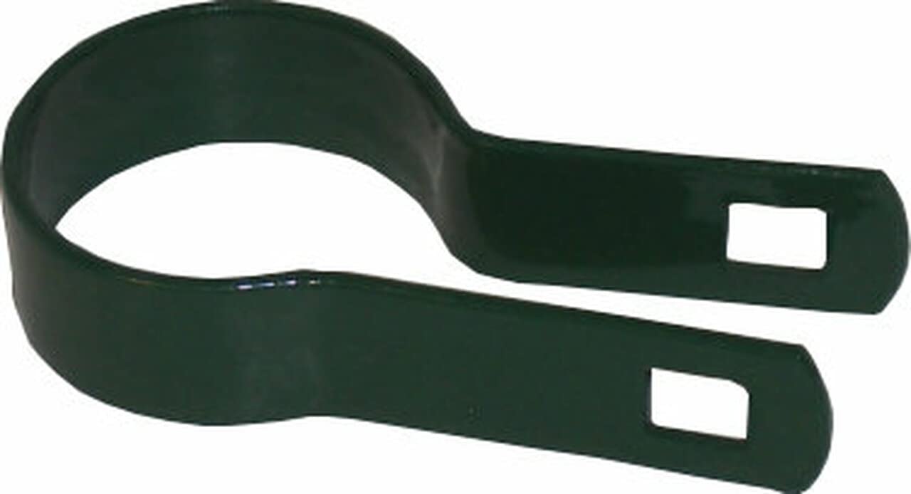 Ozark Fence & Supply Steel Black Coated Steel Brace Band: Brace Bands for Chain Link Fence Post - Rust-Resistant, Durable, Easy Install. Includes Required Bolt. (1-3/8