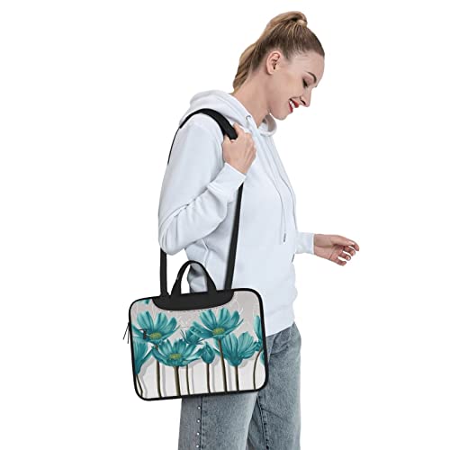 Bolsa floral azul gris y blanca para portátil 13-15.6" miniatura 7