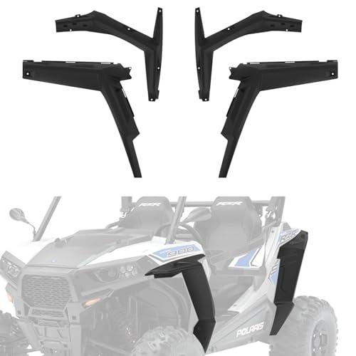 Image of Wider Extended Front Rear Fender Flares & Mud Flaps Kit for Polaris 2014-2023 Polaris RZR 900 /S /Trail 900 EPS, Exterior Accessories (Replace #2879434), 4Pcs