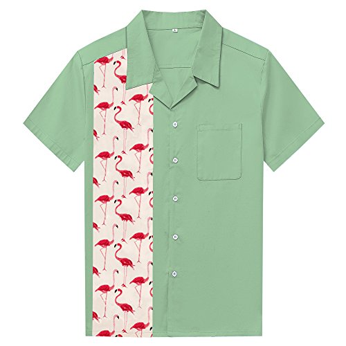 Candow Look Uomo Moda Vintage Flamingo Printed