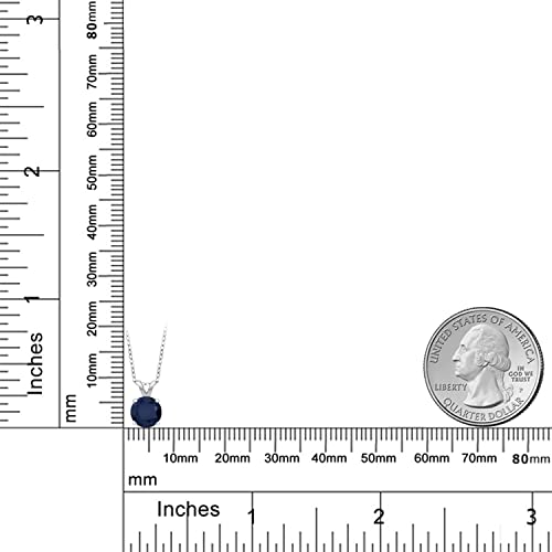 Gem Stone King 925 Sterling Silver 6MM Round Gemstone Birthstone Solitaire Pendant Necklace | 4-Prong Necklace For Women | With 18 Inch Silver Chain4