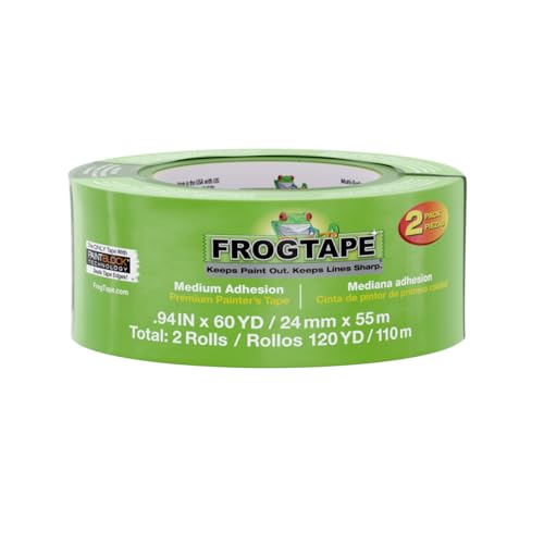 Frog Tape Multi-Surface Masking Tape for Painting 24mm x 55m Decorators Tape Painters Masking Tape for Indoor Painting & Decorating - Pack of 2