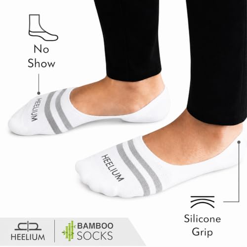Image of HEELIUM Bamboo No Show Socks for Men | Odour Free & Breathable | 3X Softer Than Cotton Socks | Low Cut Socks | Size (UK 6-10)