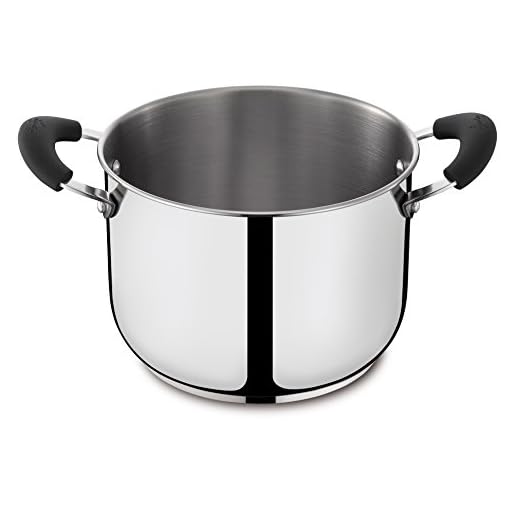 Lagostina Gioiosa Pentola, Acciaio Inox 18/10, Diametro Ø 22 cm, 5.7 Litri, Pentola Induzione, Gas e Forno fino a 250 °C, Finitura Lucida Esterna e Satinata Interna, con maniglie in Bakelite