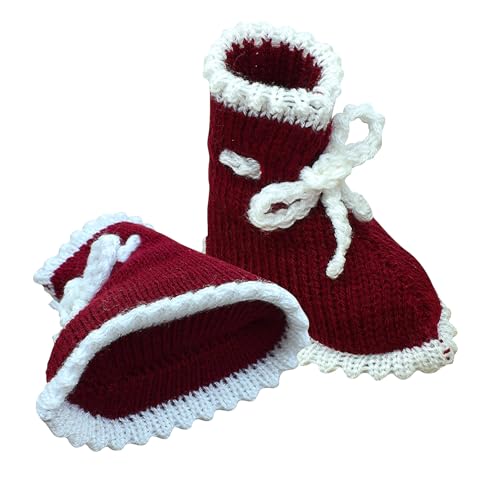 Image of Woolen Socks for NewBorn Baby Winter booties for Kids Woollen Socks for NewBorn (Multicolor,0 to 6 Month) Set of 4 Pairs