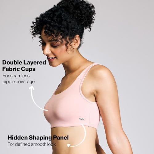 Image of Nykd (NYB113) Non Padded & Non Wired Full Coverage Slip On Everyday Bra in Breathable Cotton for Women & Girls | Wide Shoulder Straps for Support | Hidden Shaping Panel for Gentle Lift & Support