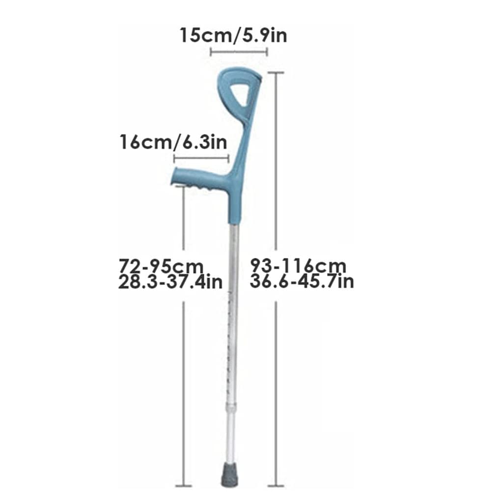 Muletas de antebrazo para Adultos Bastones de Aluminio Ligeros Bastones de Altura Ajustable para Personas de 150 a 185 cm