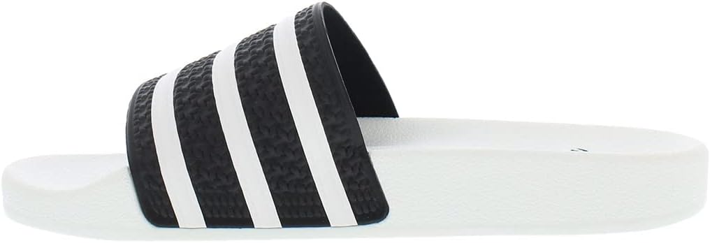 adidas Unisex-Adult Adilette Slides Sandal, 5.5 5 Beach White/Black-white