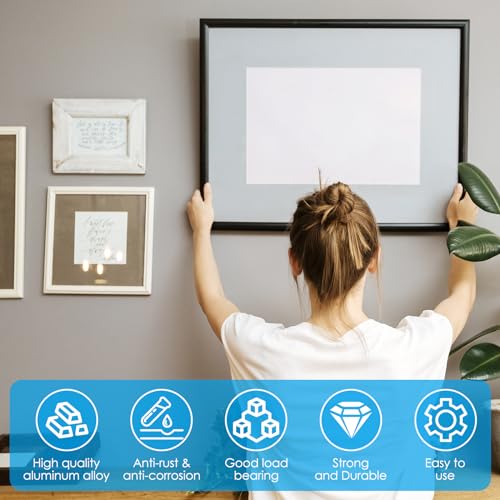 Image of 8Pcs 4'' French Cleat Picture Hanger, Heavy Duty Aluminum Z-Clamps, Reusable Picture Hanging Kit, Wall Mounting Bracket for Hanging Panel, Whiteboard, Cabinet, Shelf, Headboard, Art