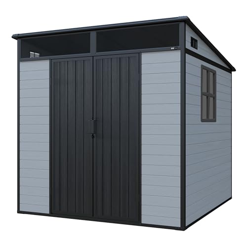 AXI Axel Cobertizo de Jardin de Plastico,Ggris | para Exteriores, Terraza o Camino | Armario, Trastero, Contenedor | 215 x 206 x 204 cm � Superficie: 4,4 m�