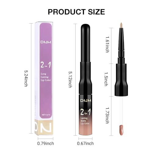 Image of evpct 1Pcs Bright Pure Nude Pink Matte Lip Liner & Liquid Lipstick Stain Makeup Set for Women, Lip Liner Stain Long Lasting Waterproof Smudge Proof, Longwear Lips Stick Makeup 24 hours originale, 56