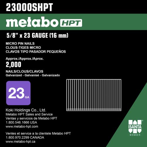 Metabo HPT Micro Pin Nails | 5/8 Inch x 23 Gauge | Electro-Galvanized | 2000 Count | 23000SHPT by Metabo HPT - Image 3