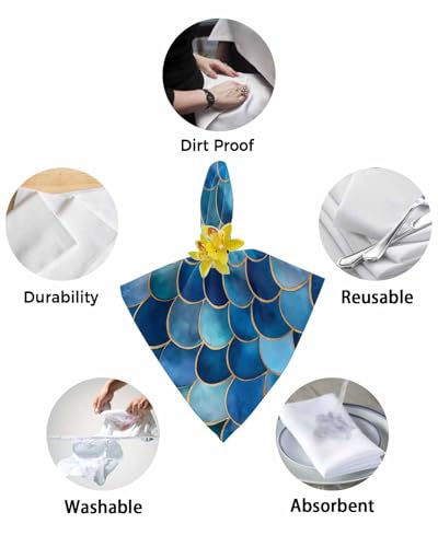 Servilletas de Tela Abstract Fish Scales 4PCS Azul miniatura 6