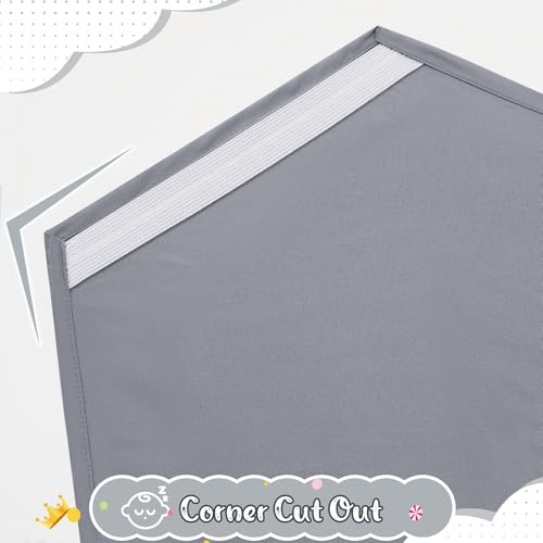 Image of Horbaunal 2 Pack Grey Cot Sheets for Daycare, 23 inch x 51 inch | Daycare Cot Sheets, Microfiber Fitted Cot Cover, for Preschool Kids Nap Time, Daycare Essentials