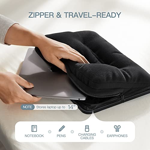 Laptop Lap Desk, Lightweight Portable Laptop Desk With Pillow Cushion, Fits Up To 14 Inch Laptop, Lap Tray With Zippered Storage Pocket & Anti-Slip Strip For Bed Sofa Travel #TOP5