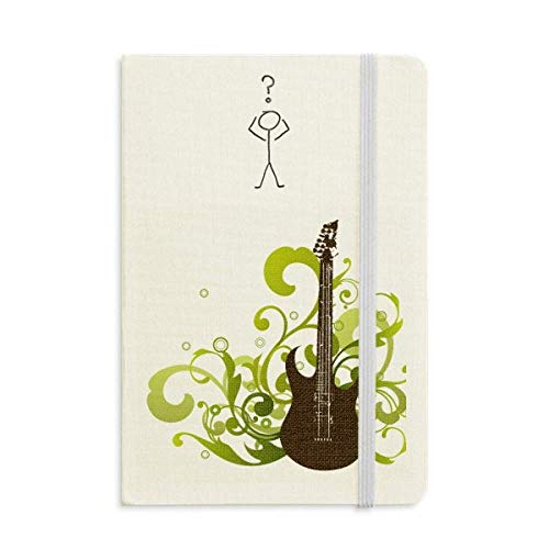 Carnet de questions motif guitare vert A5 pour composer en voyage