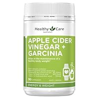 Healthy Care Apple Cider Vinegar + Garcinia Capsules - Supports Metabolism and Healthy Weight Management - Premium Dietary Supplement - All-Natural Ingredients - 90 Capsules