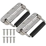 304 Stainless Steel Handle Spring Loaded Case Folding Handle 2 Pcs 100mm 122mm 140mm for Electric Cabinet Equipment Box Air Box and So On (140mm)