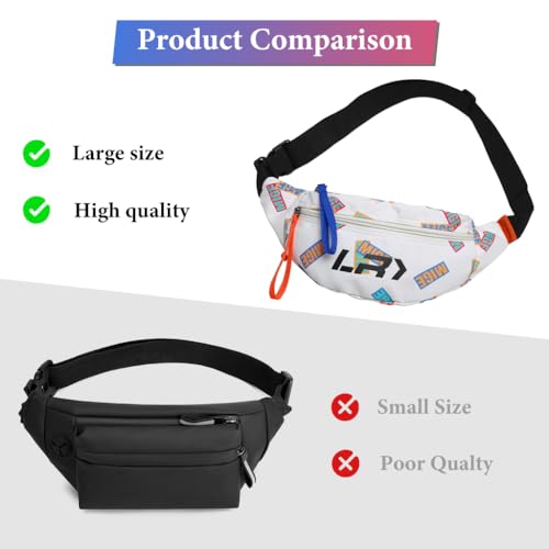 Image of GUSTAVE Waist Bags for Men Women, Fanny Packs Women Cross Body Bag Waist Pouch for Women Chest Bag for Men Women for Commuting, Travel, Outdoor Activities, Cycling(white)