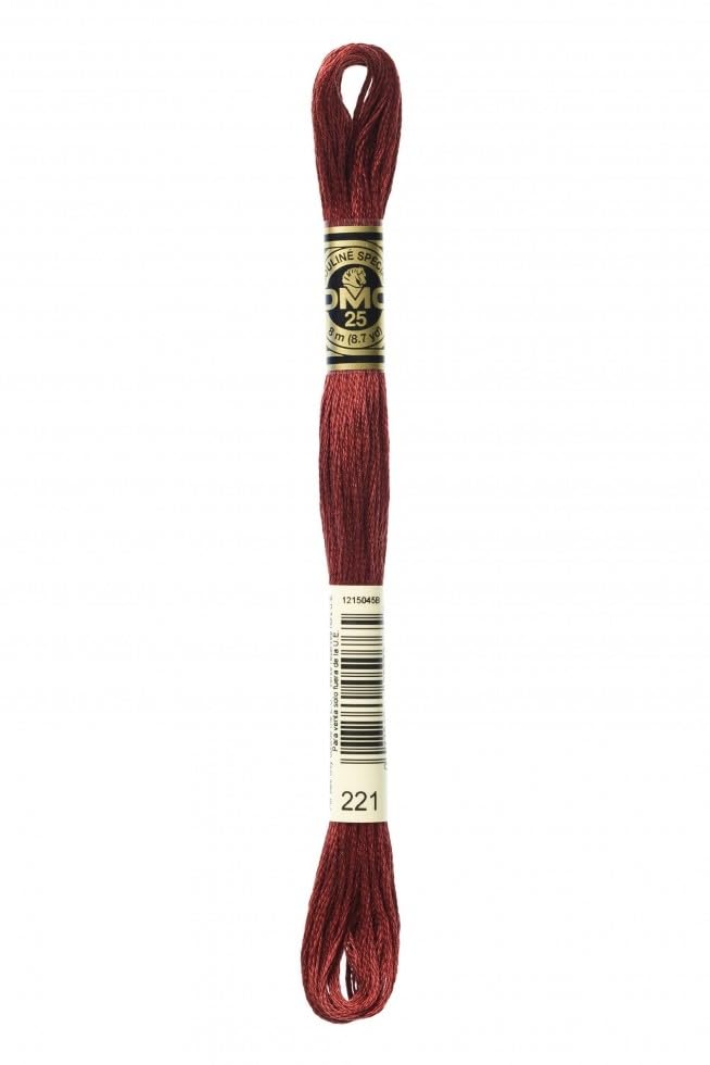 DMC Stranded Cotton Embroidery Thread - Single Skein, Color 221, 100% Cotton For Needlework & Crafts