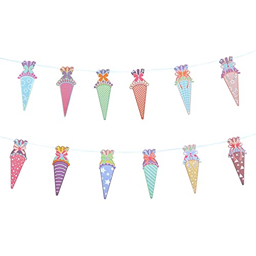 Oblique Unique Zuckertüten Girlande Schulanfang Dekoration