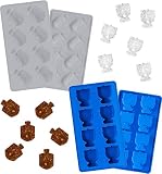 Hanukkah Silicone Ice Cube Mold Tray, Dreidel and Menorah Molds, Fun Cooking and Baking Holiday (Menorah...