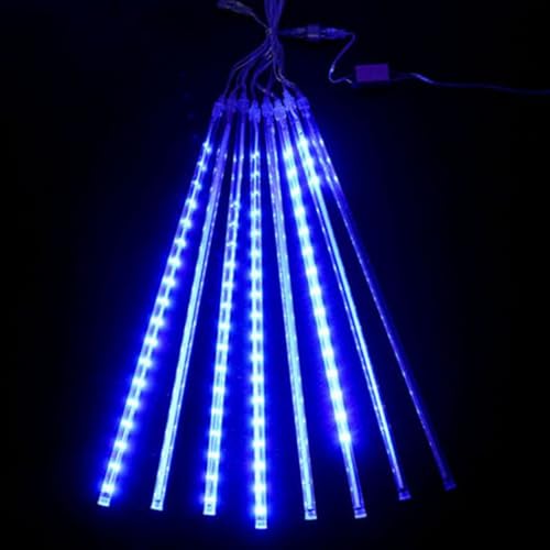 Violetfox Luzes de Natal ao ar livre, luzes de chuva de meteoros, luzes de chuva caindo 30,5 cm, 8 t