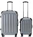 Produktbild BEIBAY Spar-Bundle Hartschalen-Trolley 75cm + Kabinentrolley 55 cm, 4 Rollen, Dehnfalte, schwarz, Silber oder rot, Trolley - Koffer (Silber)