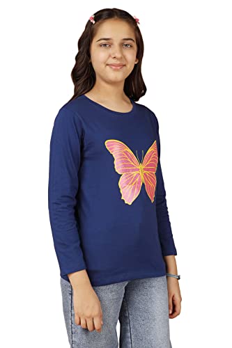 Image of KYDA KIDS 100% Cotton Girls Full Sleeve Printed T-Shirt,Regular fit Round Neck Tops