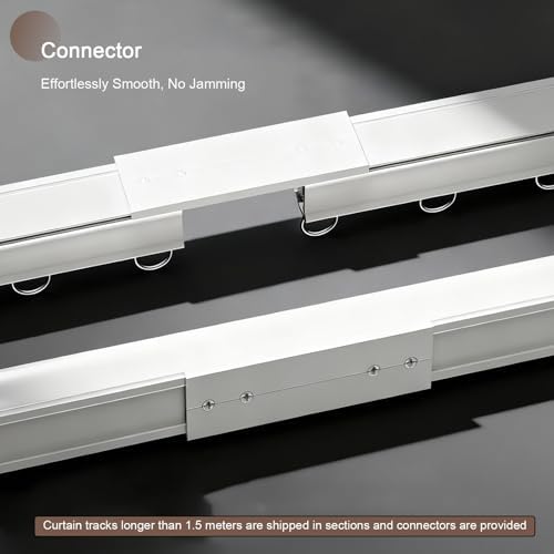 Aluminum Room Divider Ceiling Mount Rail Set - Easy Install Sliding Track Poles for Privacy - Ideal for RV, Shower, Window (White, 95cm/3.12ft)