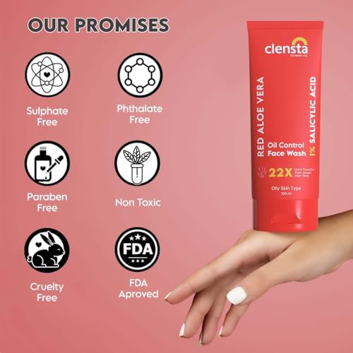 Image of Clensta Red Aloe Vera Exfoliating Face Scrub With 3% Walnut Shell, lactic Acid & Vitamin E For Deep Exfoliation And Detan | Dead Skin Remover, Blackheads, Whiteheads, Tan Removal - 100g | (Pack of 2)