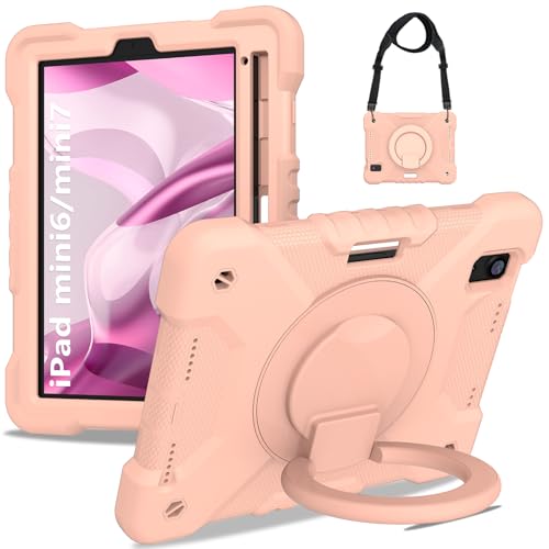 Étui iPad mini 7 et 6 rotatif anti-chute poignée bandoulière