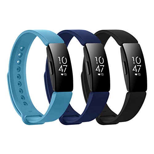 NANW 3-Pack Compatible with Fitbit Inspire HR Bands/Fitbit Inspire Band, Adjustable Soft Silicone Inspire Straps for Women Men Sports Replacement Accessories Bands for Inspire/Inspire HR