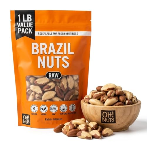 Oh! Nuts Brazil Nuts, Raw, Unsalted, No Shell, Whole – 1 lb in Re...
