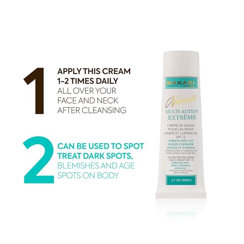 Makari Naturalle Multi-Action Extreme Moisturizing Brightening Cream (1.7 oz) | Clarifies Dark Spots and Blemishes | Protects Against Sun | Softens Skin | Recommended for Sensitive to Dry Skin Types