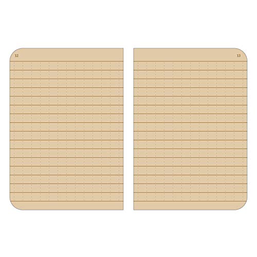 Rite in the Rain Weatherproof Mini Stapled Notebook, 3.25" x 4.625", Tan Cover, Universal Pattern, 3 Pack (No. 971TFX-M)
