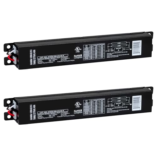 Replacement for Keystone KTEB-259-UV-IS-N 2 Lamp T8 Electronic Fluorescent Ballast with Normal Light Output | 120-277V Input with Instant Start Operation | 0.88 Ballast Factor, UL-Approved