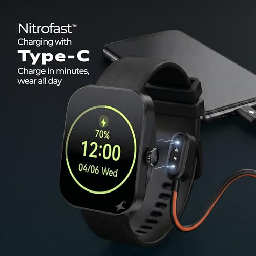 Image of Fastrack Revoltt FS3 Smartwatch with 2.01 inch TFT Display, Bluetooth Calling, Functional Crown, 24 /7 Health Suite, Heart Rate Monitor, SPO₂ & Sleep Tracking, Alarm, IP68 Water Resistant - Dark Green