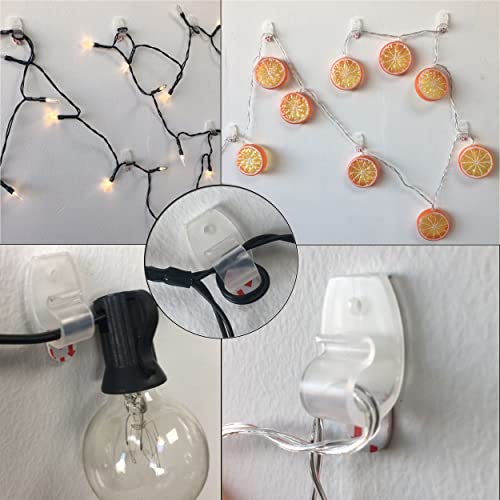 Ctsgc Clear Cord Clips, 60-Clips With 60-Screws, 66-Adhesive Strips Light Cable Clips, Fairy/Christmas Light Clips Decorate Damage-Free Wall Clips Wire Holder For Indoor Outdoor String Lights Cable #TOP3