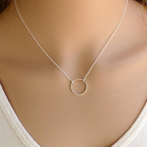 Fheaven Women Simple Little Circle Tassels Chian Bar Bohemia Alloy Necklace