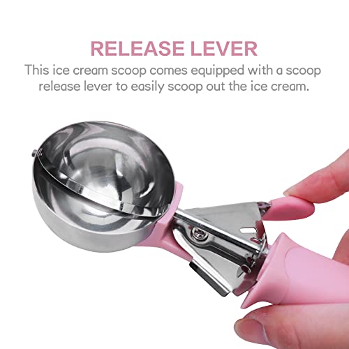 Ice Cream Scoop, Cookie Fruit Scoop With Comfort Grip Handle, Stainless Steel Ice Cream Scoop With Trigger Lever(8.46 Inch) #TOP4
