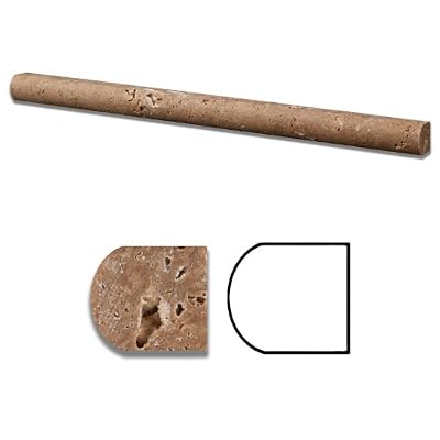Noce Travertine Honed 3/4 X 12 Bullnose Liner - Standard Quality - BOX of 15 PCS